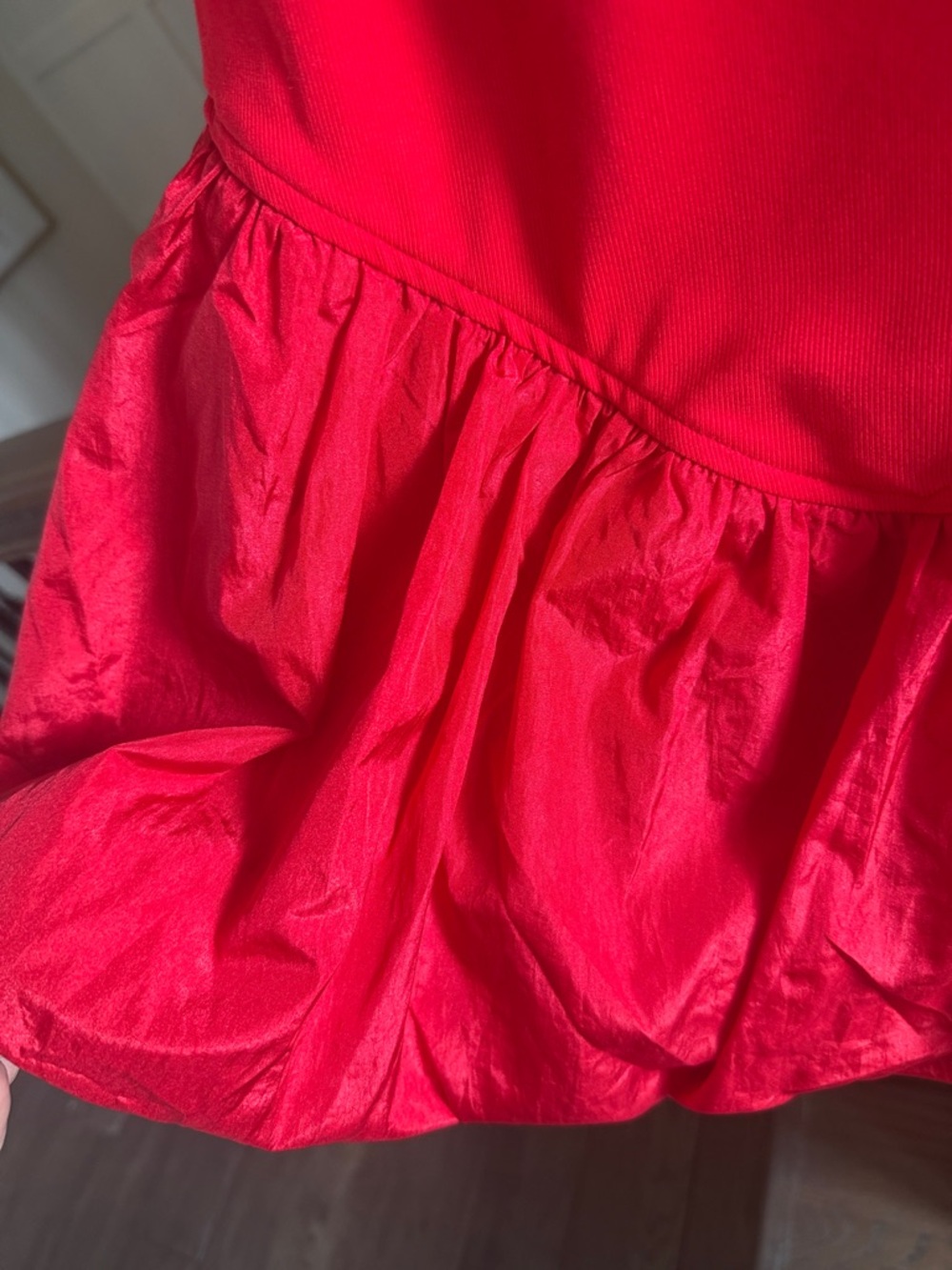 Edikted Red Mini Dress with Bubble Skirt - Picture 2 of 5